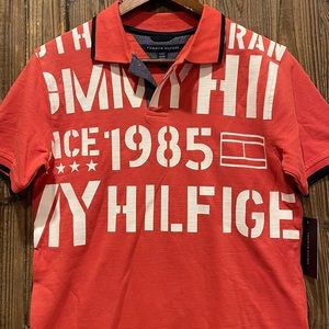Tommy Hilfiger Spiced Coral Polo Short Sleeve Boys Large 16/18 NWT
